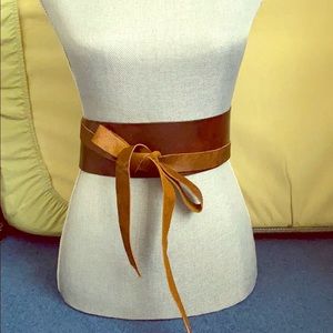 Genuine leather obi belt